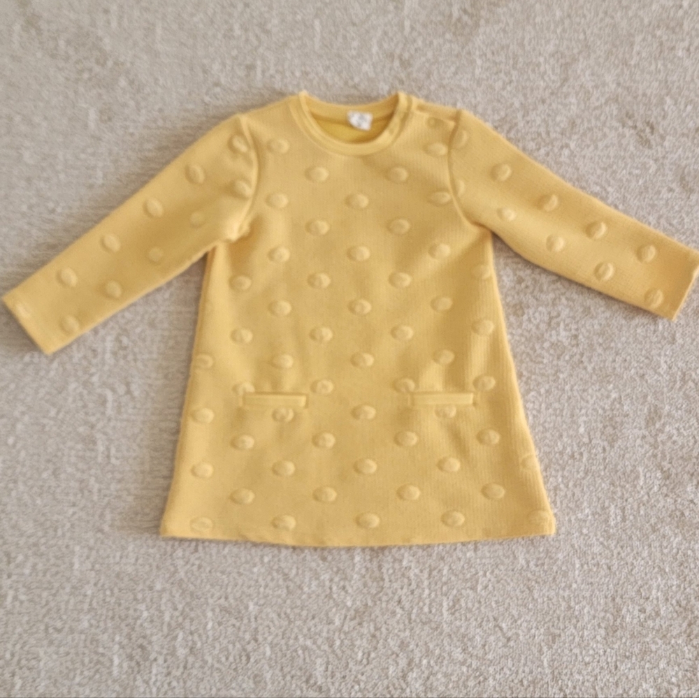 H&M Yellow Textured Kids Dress SZ 12-18 MONTHS
